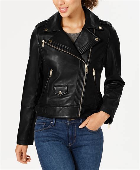 michael kors faux leather moto jacket